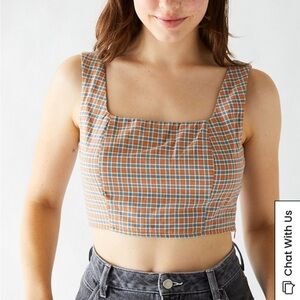 Pacsun LA Hearts Plaid Bustier Tank Top XS